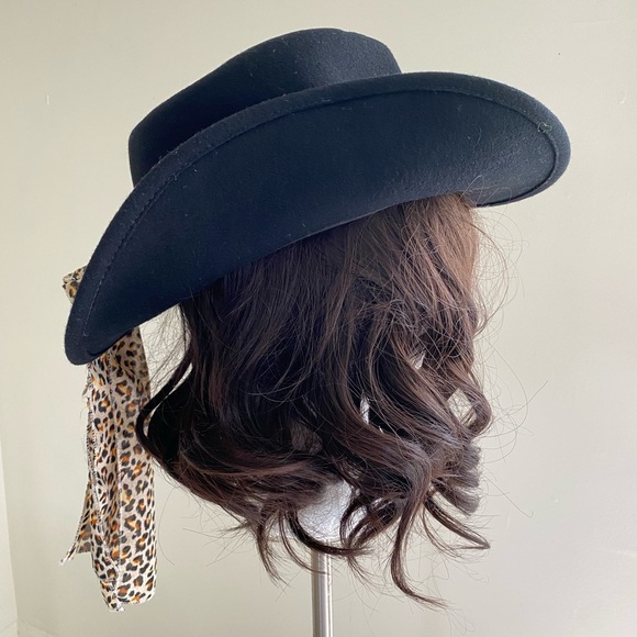 Leisure Felt Red Falcon Cavalier Black Wool Cowgirl Hat - Picture 4 of 7